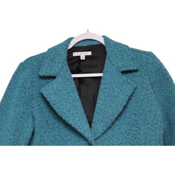 CAbi Blazer Jacket Size 6 Wool Blend Textured Tweed Colorful Blue Classic Preppy - Picture 2 of 12